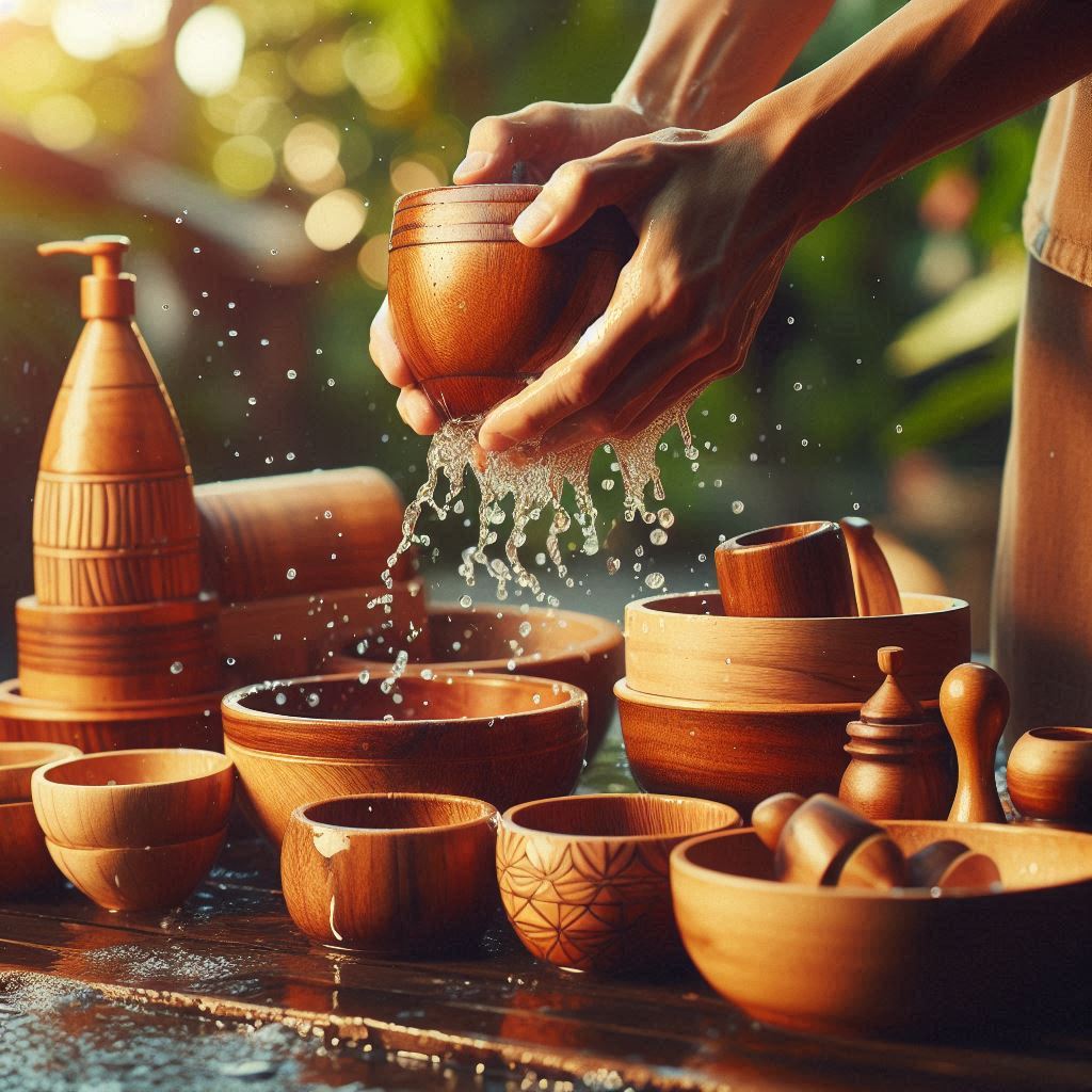 شستشوی ظروف چوبی
