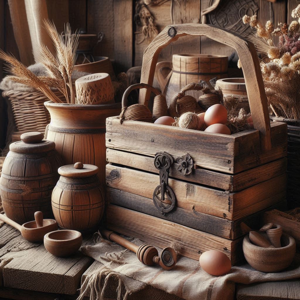 ظروف چوبی روستیک در دکوراسیون روستایی