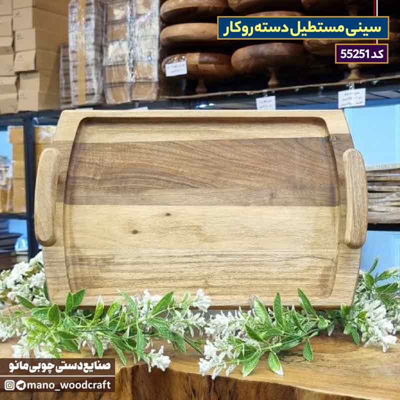 سینی مستطیل دسته روکار
