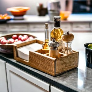 ظروف چوبی لوکس در آشپزخانه مدرن